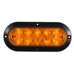 6'' Oval Light Amber Flange Mount 
