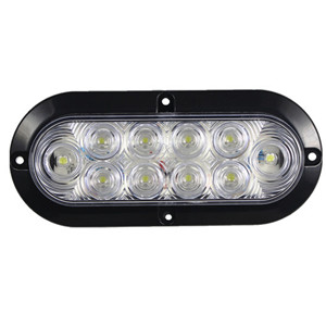 6'' Oval Light Red/Clear Flange Mount 