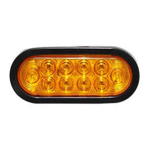 6” Oval Light Amber/Amber Garment Mount 