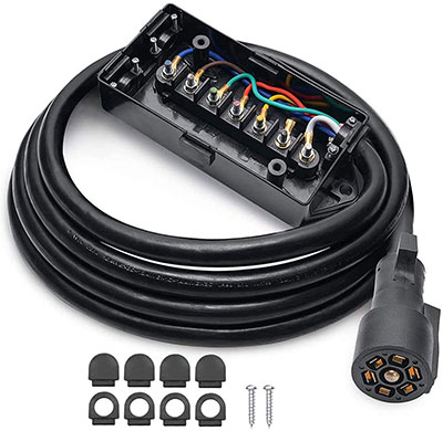 7 Way Trailer Cord and 7 Gang Junction Box Kit